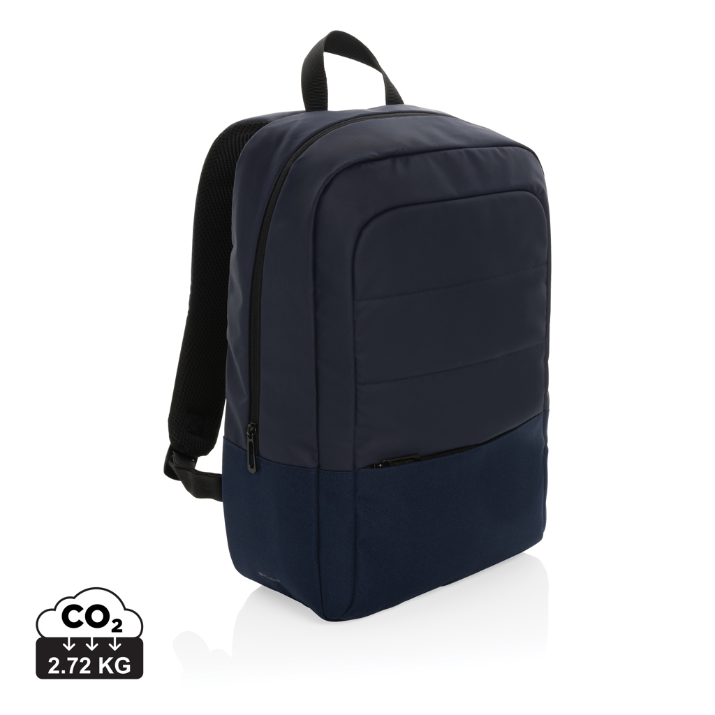 Sac à dos personnalisé ordinateur 15,6" en rPET Armond Bleu marine